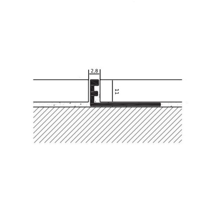 Порожек из латуни Г-образный Profilpas Cerfix Proangle ZN 11 88038 2700×11×2,8